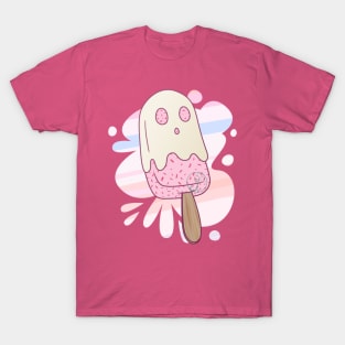 Pastel Goth ghost Ice Cream round shape T-Shirt